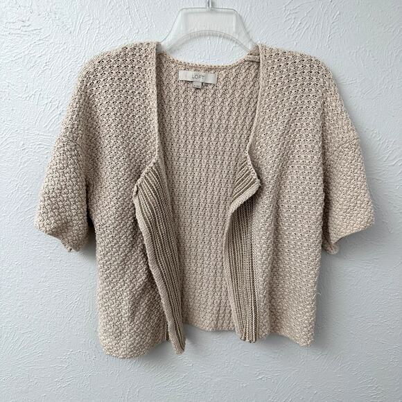 LOFT Knit Open Front Short Sleeved Shrug - Medium - Picture 1 of 7